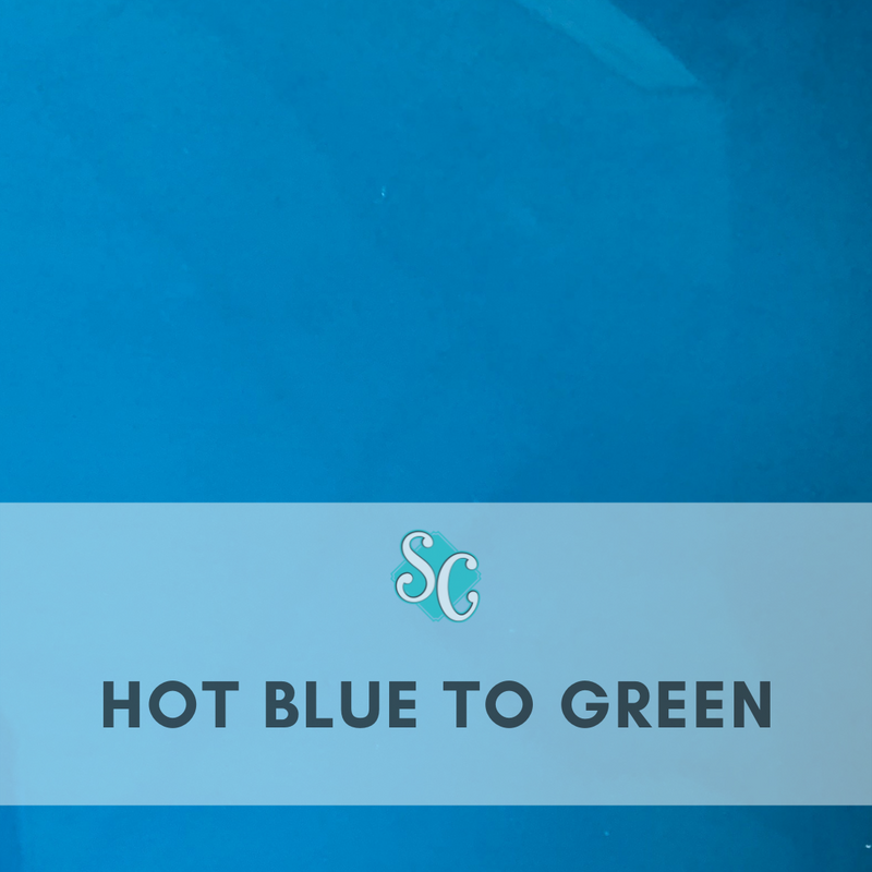Hot Blue to Green (Pie Cuadrado 12"x12")