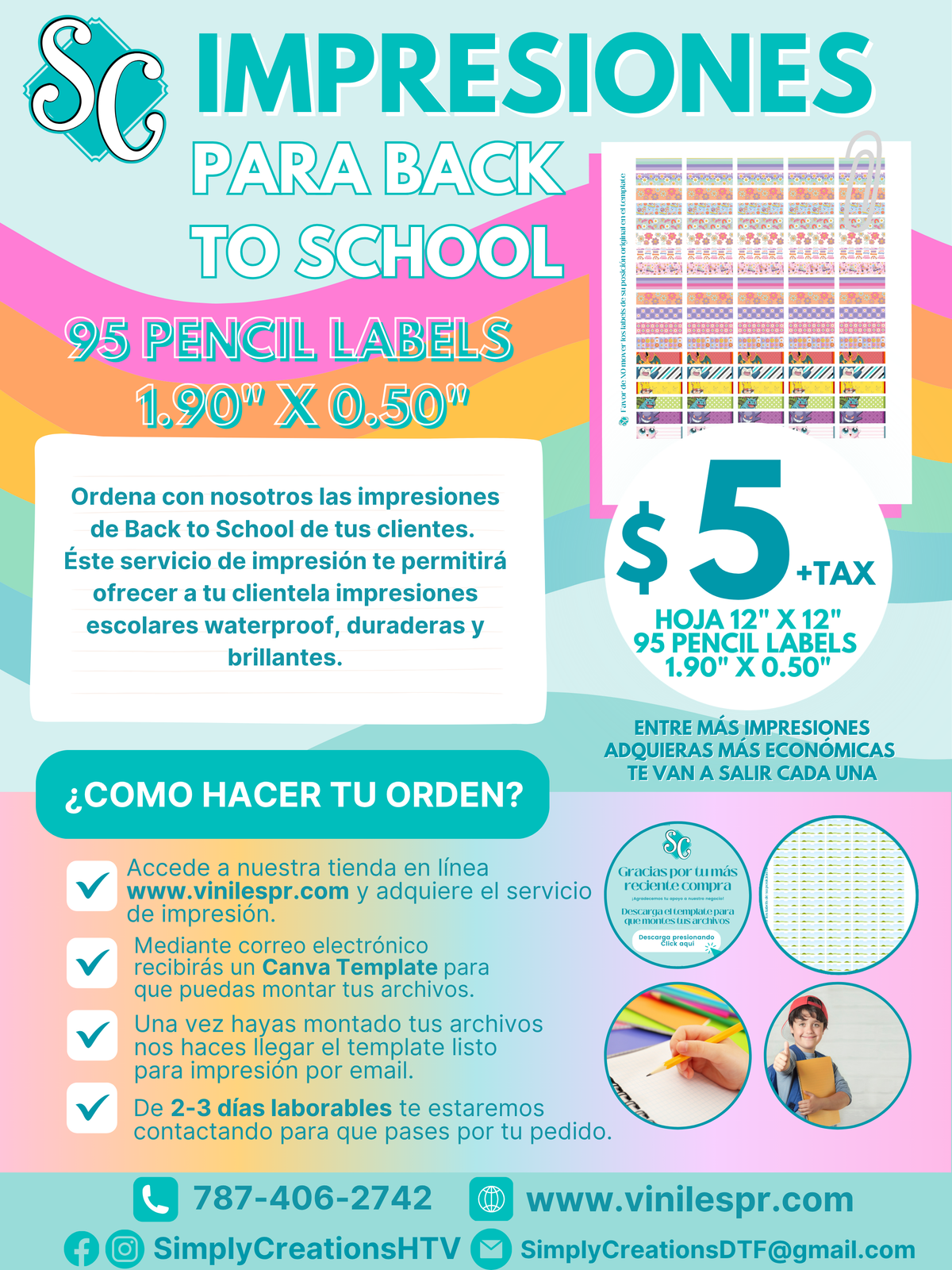 Impresión de 95 Pencil Labels 1.90" x 0.50"