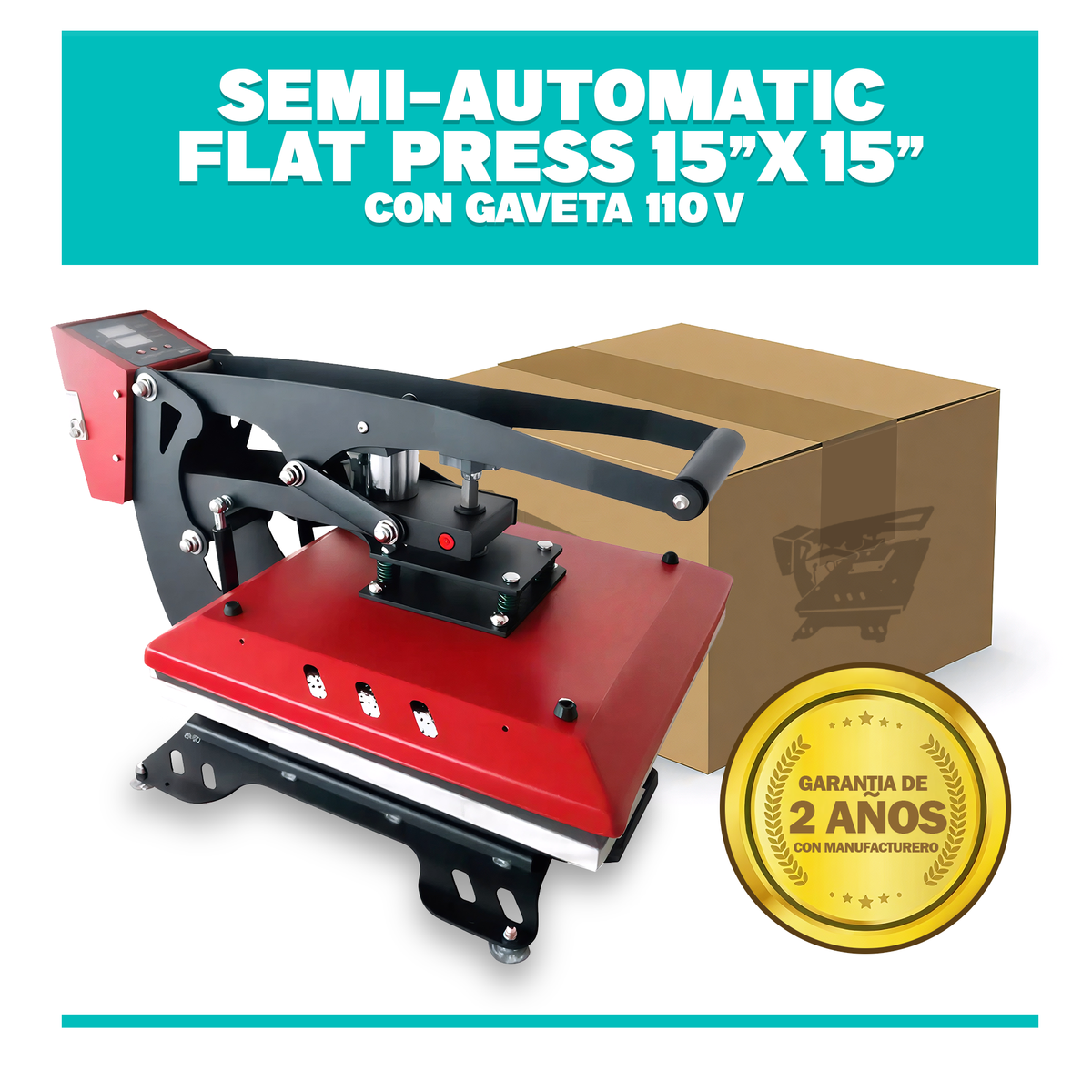 NUEVA: AUTO OPEN HEAT PRESS MACHINE 15” x 15” – 110V