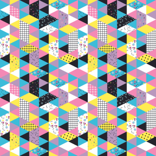 90s Triangles / Pie Cuadrado (12"x12")