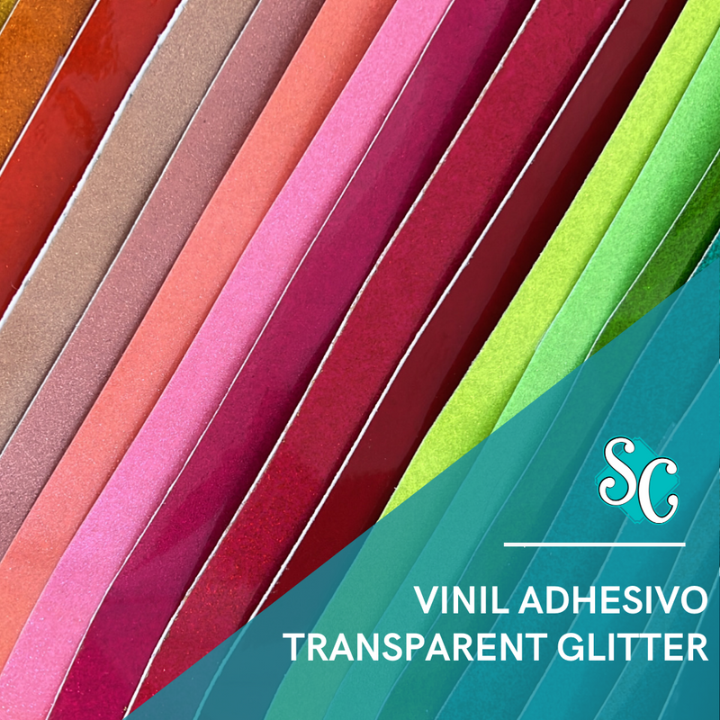 Vinil Adhesivo Permanente - Transparent Glitter