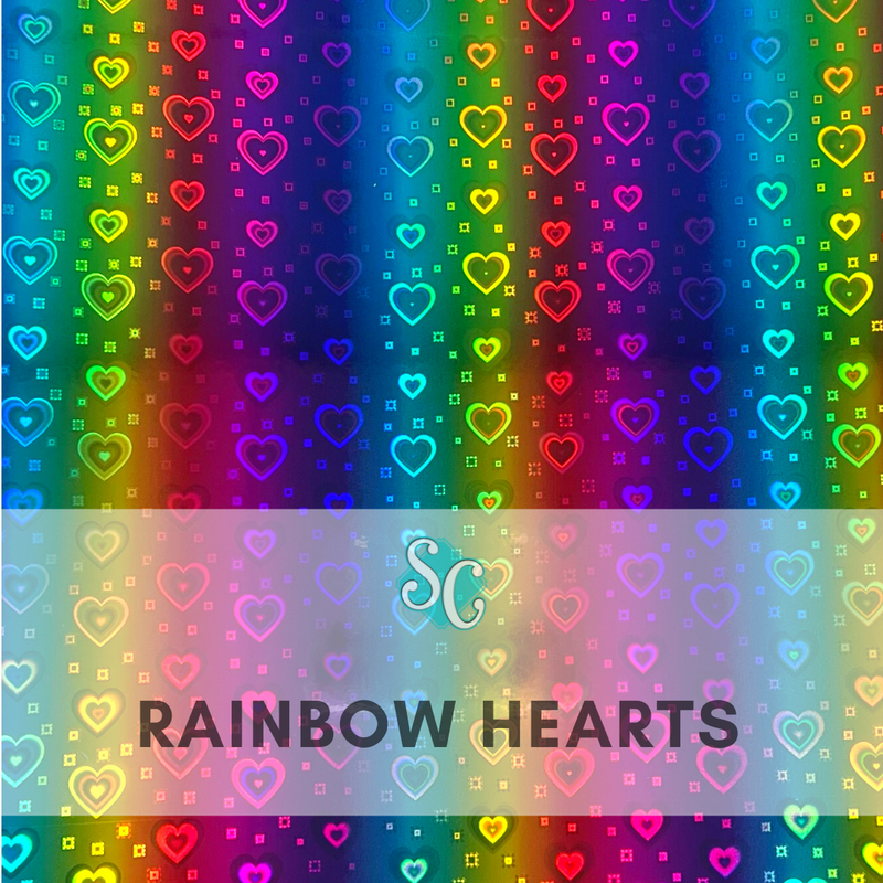 Rainbow Hearts / Pie Cuadrado (12"x12")
